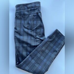 Plaid Skinny Pants - Blue Gray